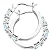 Platinum-Plated Brass 1 5/8 ct Natural Sky Blue Topaz Hoop Earrings with Diamonds, .875