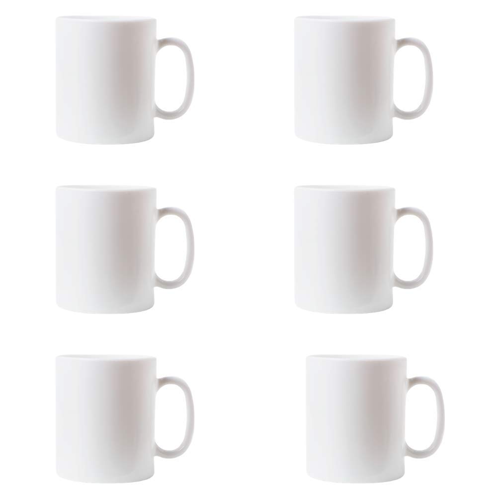 Buy White Coffee Mugs Set of 6 Ceramic Coffee Mug Combo with Coaster