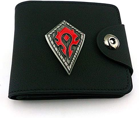 Warcraft Tribal Leather Wallet Frosted Black Leather Punk Two fold Short Wallet League of Legends Tribe