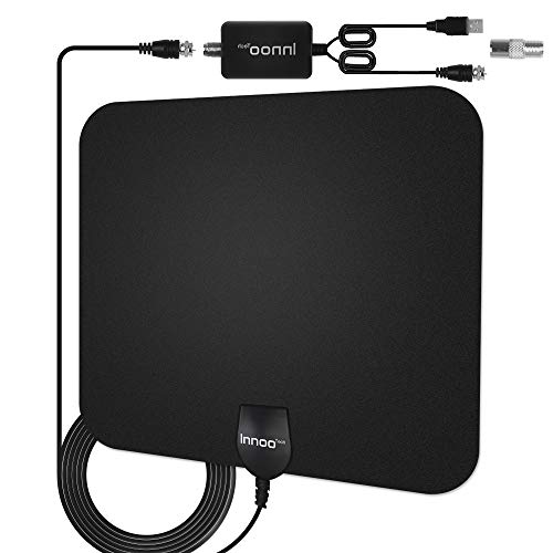 TV Antenna - HDTV Antenna Support 4K 1080P, New Version Up to 130 Miles Range Digital Antenna for HDTV, VHF UHF Freeview Channels Antenna with Amplifier Signal Booster, 16.5 Ft Longer Coaxial Cable