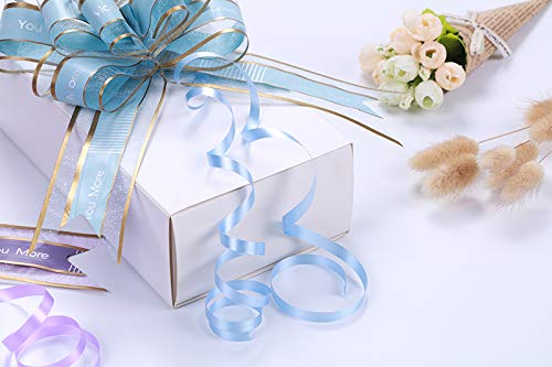 Auch 50Pcs Elegant Crystal Yarn Pull Bows for Birthday Wedding Christmas Valentine's Day New Year Party Supplies Gift Basket Knot with Ribbon Strings to Wrap the Box or Floral Decoration