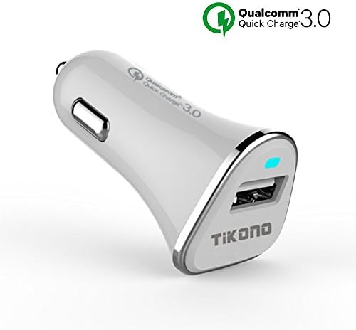 Tikono Quick Charge 3.0 24W USB Car Charger, PowerDrive+ 1 for Galaxy S7 / S6 / Edge / Plus, Note 5 / 4 and PowerIQ for iPhone 7 / 6s / Plus, iPad Pro / Air 2 / mini, LG, Nexus, HTC and More (White)
