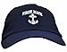 Funny Sailing Captain and First Mate Hat Embroidered Cap and Funny Beer Coolies Can Coolers Gift Set Bundle Navy