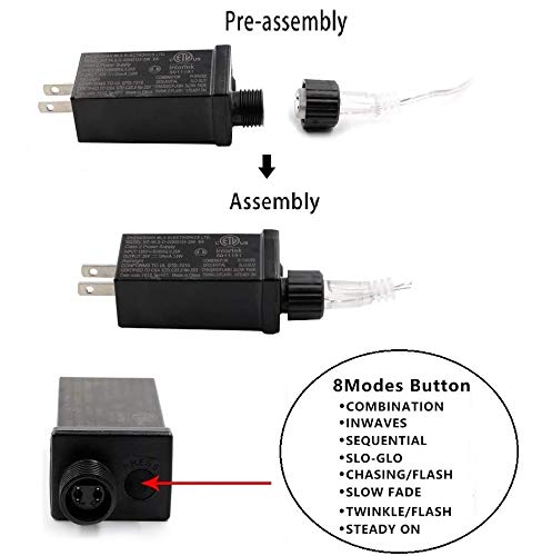 KAQ- 82FT 200LED Extendable Purple Halloween Tree Lights Indoor/Outdoor, Waterproof 8 Modes Green Wire Christmas Lights, Plug in Fairy Starry Tree Lights for Party Garden Decorations (Purple)