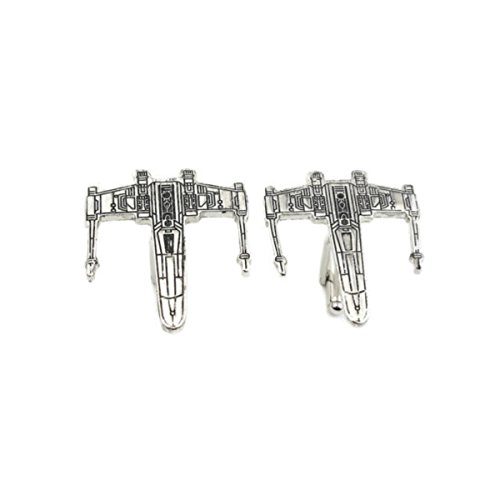 Star Wars X-Wing Fighter Silver Cufflinks with Giftbox