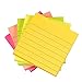Selizo Super Sticky Notes Lined, 3 in x 3 in, 100 Sheets/Pad, 5 Colors (5)