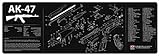 TekMat AK-47 Cleaning Mat / 12 x 36 Thick, Durable, Waterproof / Long Gun Cleaning Mat with Parts Diagram and Instructions / Armorers Bench Mat / Black