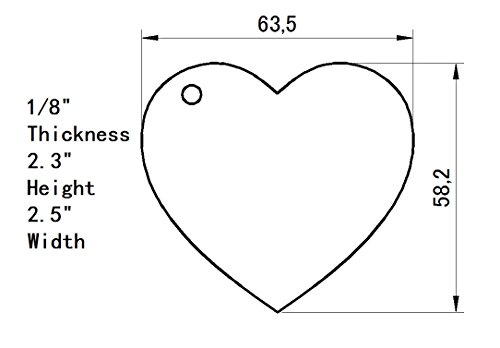 10pcs/lot Blank Clear Acrylic Heart Shape Pendants Material , Plexiglass Laser Cut Blank Hearts Keychain Necklace DIY Accessory 1/8" Thickness