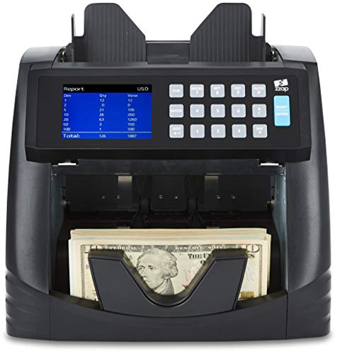 ZZap NC60 Mixed Denomination Bill Counter & Counterfeit Detector - Money Cash Currency Value Machine