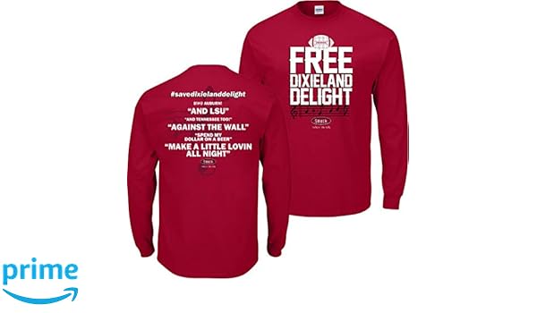 Smack Apparel Alabama Football Fans Dixieland Delight Crimson T Shirt S 5x