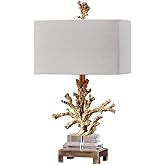 YJRXXSW Luxury Coral Shaped Resin Crystal Desk Light Creative Hotel Study Room Lamp Tea House Restaurant Coffee Shop Table(Wh