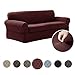 Zenna Home MAYTEX Pixel Ultra Soft Stretch 2 Piece Furniture Cover Sofa Slipcover, Wine