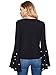 Floerns Women's Beading Bell Sleeve Ribbed T Shirts Tops