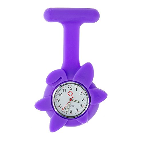 Set / Kit / Lot of 3 Fob / Brooches / Pockets Analogue Quartz Watches for Doctors, Nurses and Health Care Workers With Colorful Infection Control Silicone / Rubber / Jelly Hygienic Covers