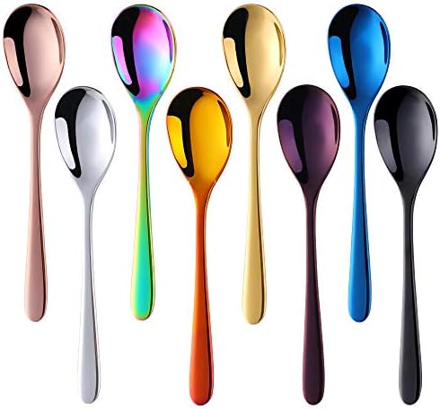 Do Buy ティースプーン コーヒースプーン アイススプーン すくえるスプーン 18 8ステンレス鋼製 衛生 丈夫 8色