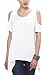 Urban CoCo Women's Vogue Shoulder Off Wide Hem Design Top Shirt - Large - White