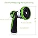poshei Garden Hose Nozzle Spray Nozzle Set, Metal Water Nozzle, Heavy Duty 10 Adjustable Watering Patterns - Thumb Control Resistant - for Watering Plants, Cleaning, Car Wash and Showering Pets