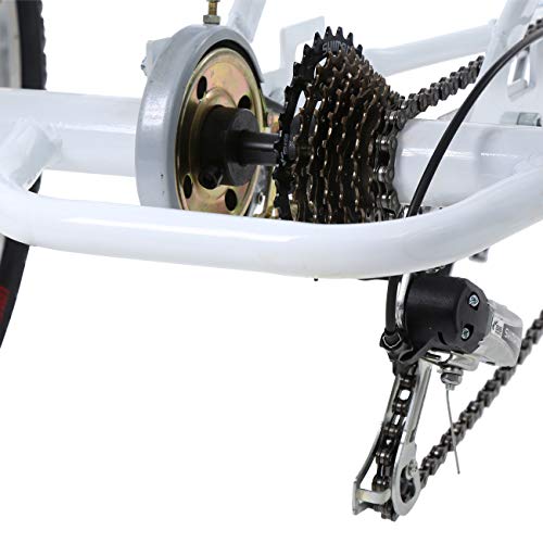 Ridgeyard 7 Speed 24 Inch 3 Wheel Adult Tricycle Bike Cycling Pedal Cruiser Bicycles Folding Basket