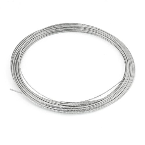 Ohaha Hoisting 7x7 1.2mm Diameter Stainless Steel Flexible Wire Rope 49.2Ft