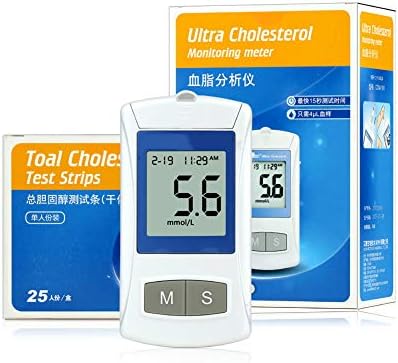 DZWJ Blood Lipid Analyzer, Medical Home Multi-function Rapid Detection and Measurement of Cholesterol Test Strip 25 Pieces