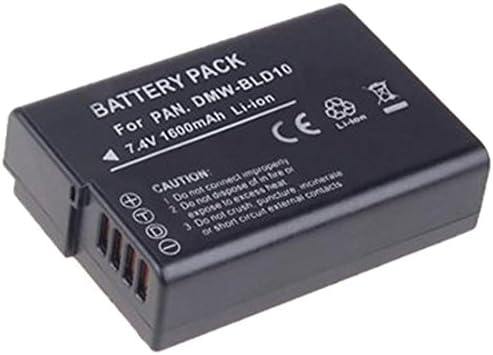 Amsahr S-BLD10 Digital Replacement Battery Plus Travel Charger for Panasonic DMW-BLD10 with Lens Accessories Pouch (Gray)