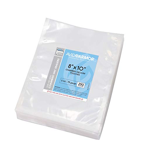 250 Vacuum Chamber Pouches 8" x 10" Size, Heavy Duty 3Mil PreCut