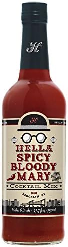 Hella All Natural Spicy Bloody Mary Cocktail Mixer, 100% Juice, Non-Alcoholic, 750 ml Bottle