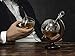The Wine Savant Etched World Globe Decanter with Antique Ship (Mahogany Stained Wood)