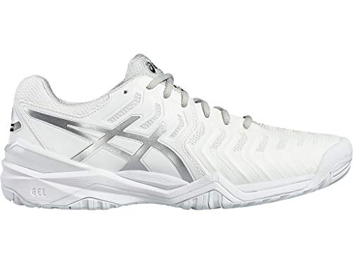 ASICS Men's Gel-Resolution 7 Tennis Shoe, White/Silver, 10.5 M US