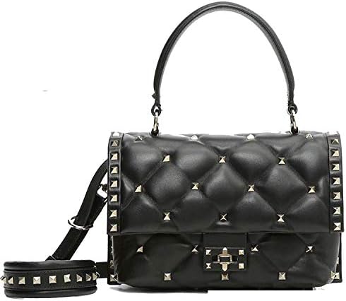 Women Studded Spike Lambskin Quilted Bag Leather Crossbody Shoulder Purses Handbag