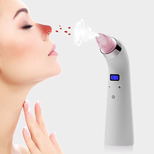 Comedo Suction Microdermabrasion Diamond Machine By Olssda, Blackhead Vacuum Removal Rechargeable Comedone Extractor Set (White)