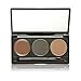 CCbeauty 3 Color Eyebrow Powder with Brush and Mirror Kit Eyebrow Concealer Cream Waterproof Brow Makeup Contour Palette,Dark Brown