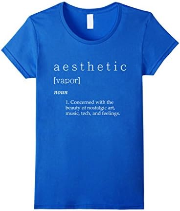 Women's a e s t h e t i c v a p o r definition t-shirt. Small Royal Blue