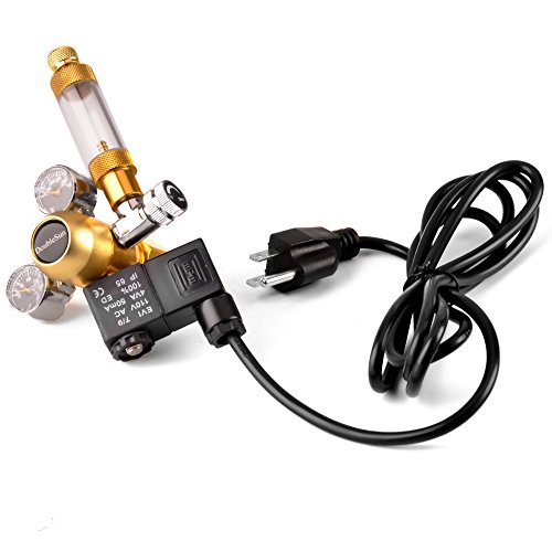Aquarium CO2 Regulator with Solenoid 110V-Mini Dual Gauge Display Bubble Counter,Check Valve Fits Standard US Tanks-Accurate and Easy to Adjust (HP2000PSI,LP150PSI) Flow Meter - Thumbnail 5