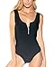 iHeartRaves Solid Zip-Up Rave Bodysuit (Medium, Black)