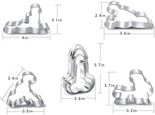 7pcs Party Funny Cookie Cutter Set, D Shapes Stainless Steel Pastry Biscuit Cake Baking Molds for Christmas, Halloween Birthday Wedding Valentine