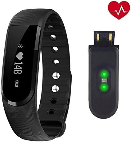 Heart Rate Monitor NewYouDirect Fitness Tracker Smart Bracelet Sport Wristband Smartband Pedometer Activity Tracker Calorie Counter Smart Watch for Apple IOS Android Smartphone(Black)