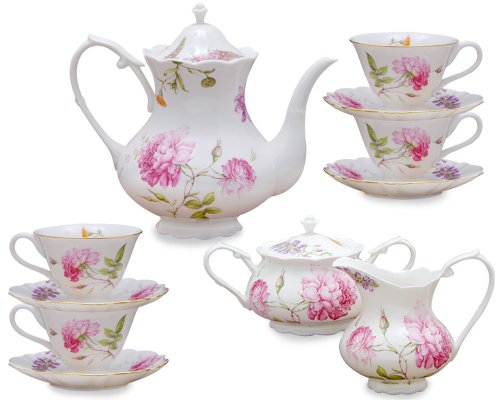 Grace Teaware 11-Piece Porcelain Tea Set Dahlia - Buy ...