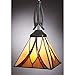 Quoizel Asheville 1-Light Valiant Bronze Mini Pendant Light, Handcrafted Tiffany Style Art Glass Hanging Light, Traditional Style Ceiling Light with Multicolored Glass, Sloped Ceiling Compatible