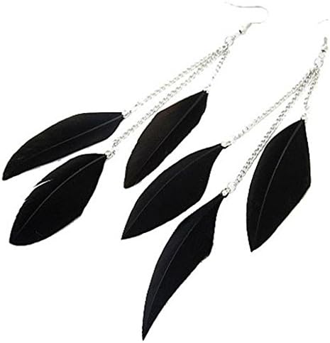 AnVei-Nao Womens Girls Feather Tassel Hook Ear Stud Earrings Fashion Jewelry