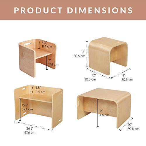 Ecr4kids Multifunctionele Tafel En Stoelenset Voor Kinderen Natuurlijk Bughout 3 Delig Amazon Nl