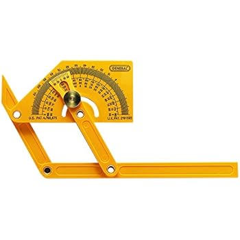 General Tools 29 Plastic Protractor and Angle Finder, Outside, Inside, Sloped Angles, 0° to 180°