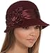 Sakkas Marilyn Vintage Style Wool Cloche Bucket Winter Hat with Satin Flower
