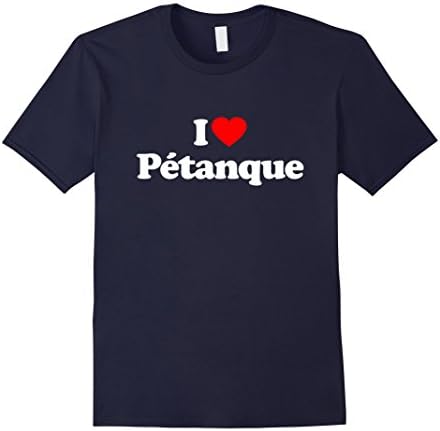 Men's I Love Heart Petanque Funny T-Shirt Large Navy