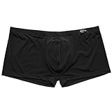 FEESHOW Men's Silky Boxer Briefs Shorts Bulge Pouch Underwear
