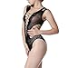SAN.COMO Women's Seamless Mesh Chemise Lingerie Baby Doll Minidress One Size