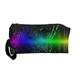 Kla Ju Portable Pen Bag Purse Pouch Rainbow Pattern