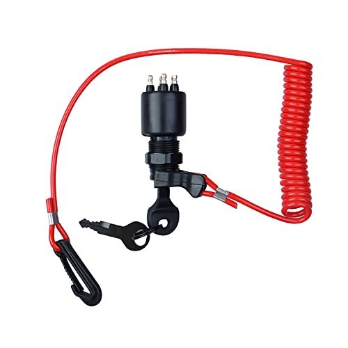 175974 Boat Key Ignition Switch With Safety Lanyard Kit Compatible With OMC Johnson Evinrude