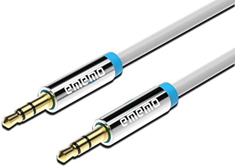 EMEMO® #1 Premium 3FT (WHITE) 3.5 mm to 3.5 mm Stereo Jack Auxiliary Audio Cable - Compatible iPhone/iPod/iPad/Samsung/Nexus and MORE! (1 YEAR WARRANTY!)