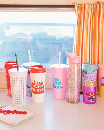 ban.do Floral Insulated Sip Sip Tumbler with Reusable Straw, 20 Ounces (Rose Parade) - Thumbnail 2